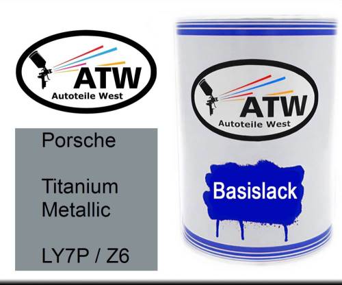 Porsche, Titanium Metallic, LY7P / Z6: 500ml Lackdose, von ATW Autoteile West.